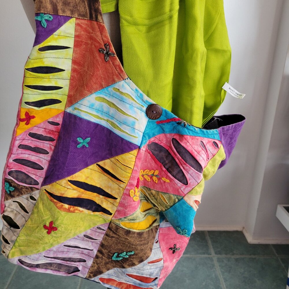 Boho Bag Multi Print Crossbody Patchwork Hippie F… - image 10